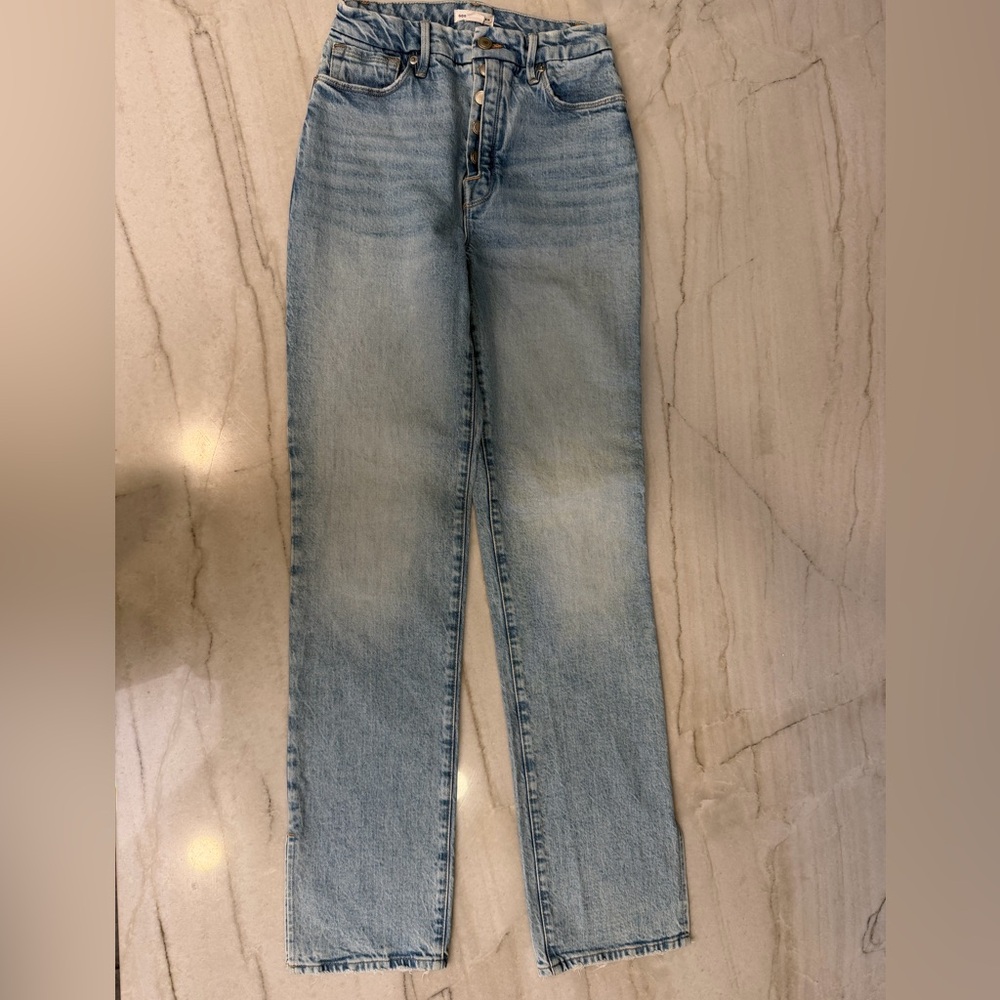 Good American Light Blue Straight Leg Jeans